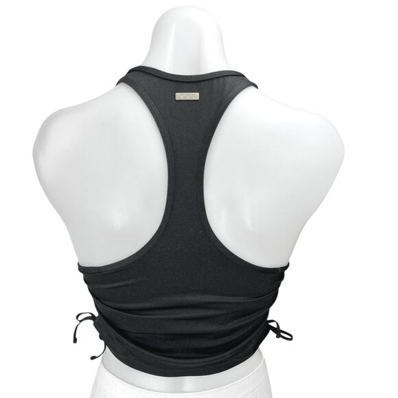 Alala Women's Black Sleeveless Racerback Ruched Sides Pullover Crop Tank Top S - Picture 2 of 4